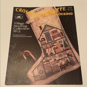 Cross Stitch Shoppe Village Stocking Pattern Vintage